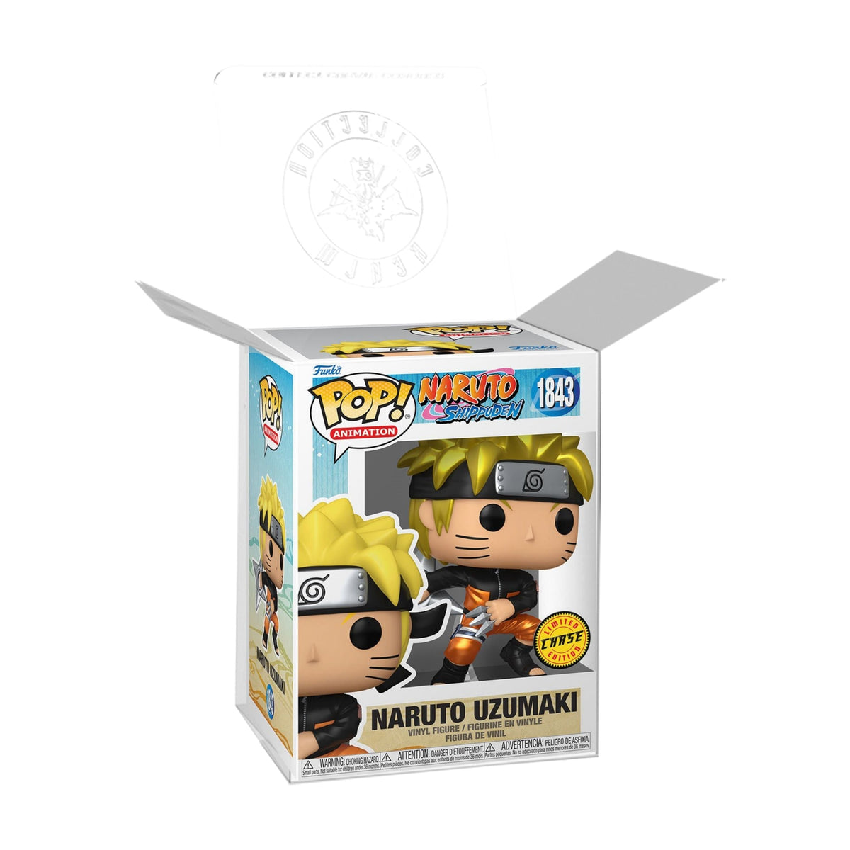 Naruto Uzumaki with Shuriken Funko Pop! Naruto Shippuden - Approx. 4 1/2" Collectible Chase Limited Edition Vinyl Figure #1843 with Display Box Protector Case