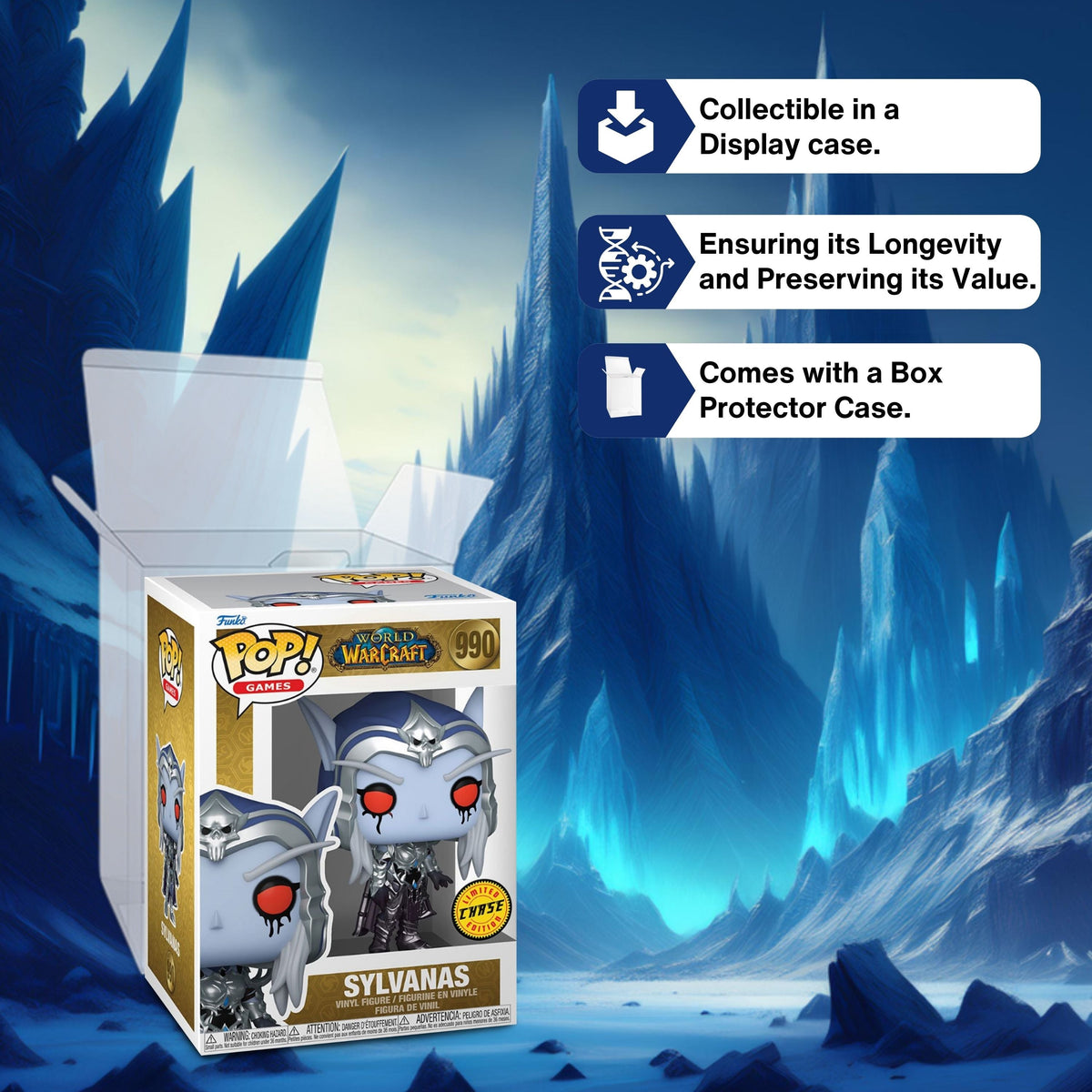 Sylvanas Funko Pop! Games: World Warcraft - Approx. 3 3/4" Collectible Chase Limited Edition Vinyl Figure #990 with Display Box Protector Case
