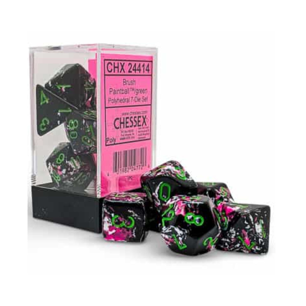 Chessex Dice Brush Polyhedral 7 Die Set Paintball Green RPG Dice Set Tabletop Game