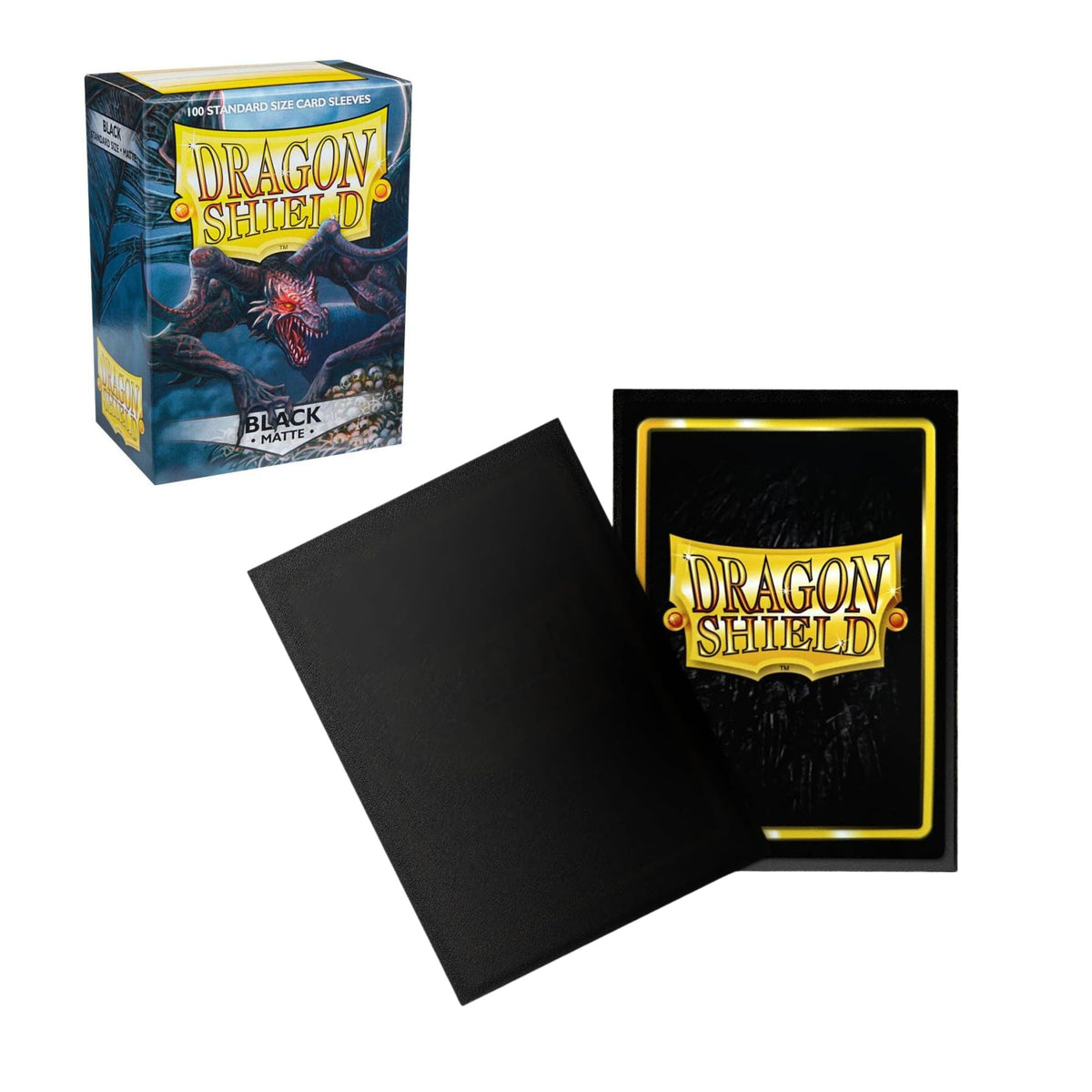 Dragon Shield Card Sleeves Standard Size Matte Black 100ct Durable Matte TCG Sleeves for Trading Cards, Collectible Card Games, Card Deck Protection, Premium Shuffle Feel