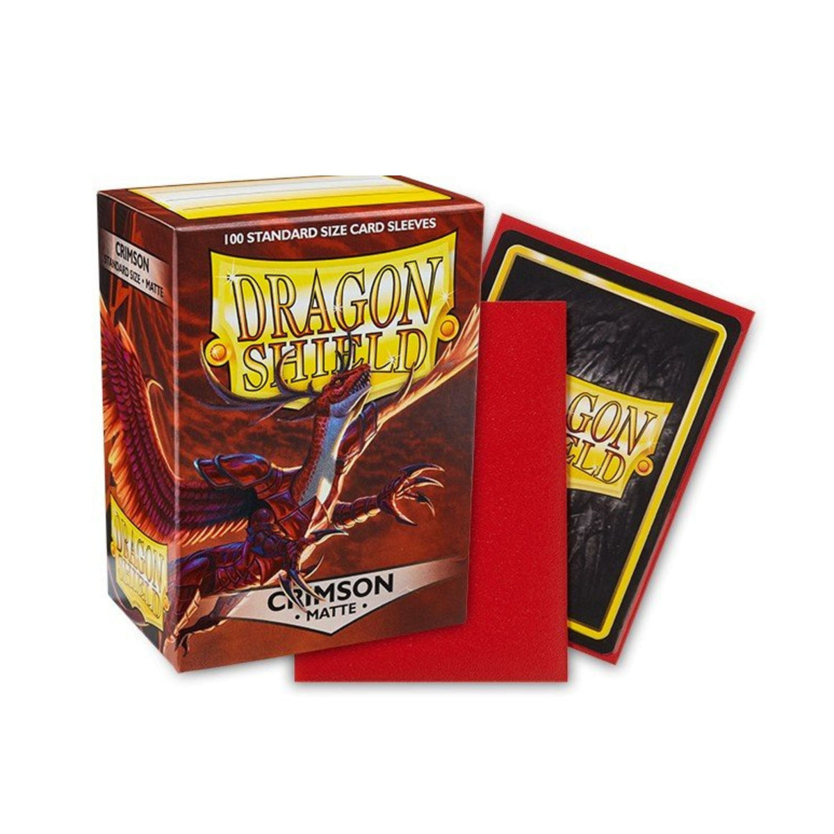 Dragon Shield Standard Matte Card Sleeves Crimson 100 Count, Textured Matte Finish, Durable Protective Sleeves for MTG, Pokémon, Lorcana, Flesh and Blood & Standard Size Trading Cards