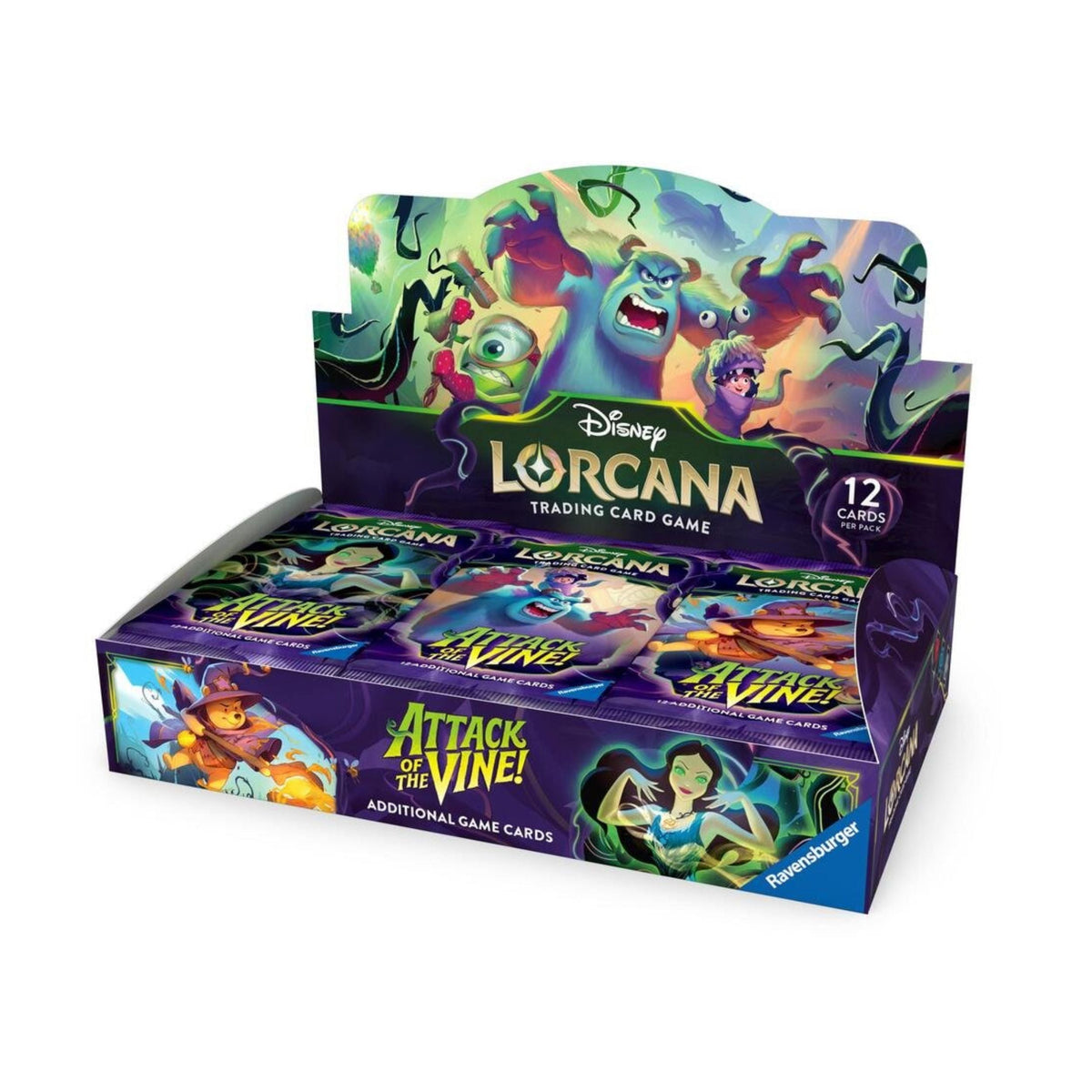 Disney Lorcana Attack of the Vine Booster Box Display | 24 Booster Packs with 12 Cards Each | Disney Trading Card Game TCG Collectible Cards for Players & Collectors