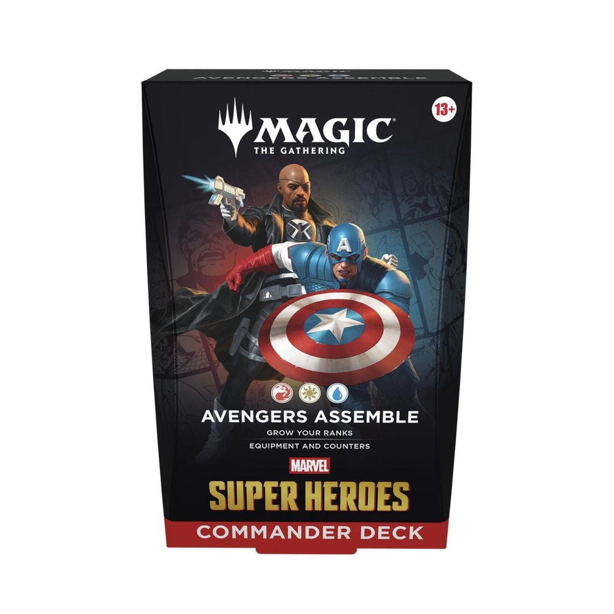 Magic: The Gathering Marvel Super Heroes Commander Deck - Avengers Assemble – Ready-to-Play 100-Card Deck, 30 New Cards, Collectible MTG Commander Deck with Tokens, Deck Box & Strategy Guide