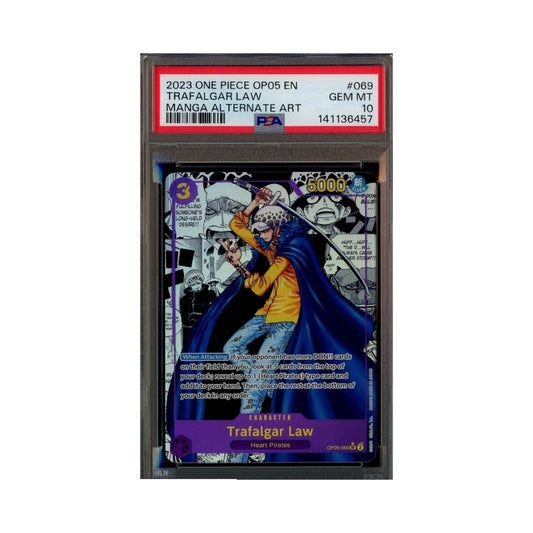 2023 One Piece OP05 Manga Alternate Art #069 Trafalgar Law PSA 10 GEM MINT
