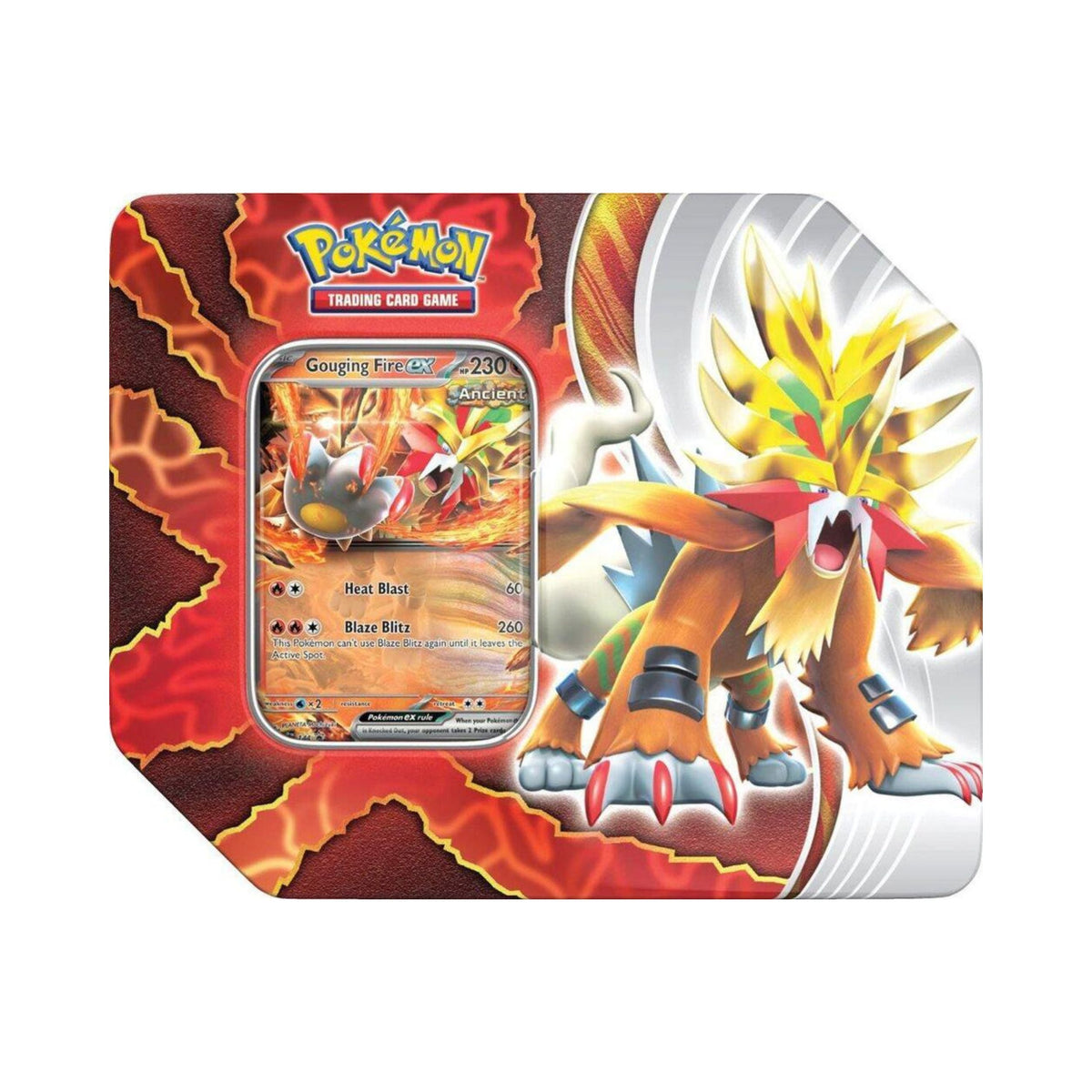 Pokemon TCG Paradox Destinies Tin Gouging Fire ex Trading Card Game Collectible Tin