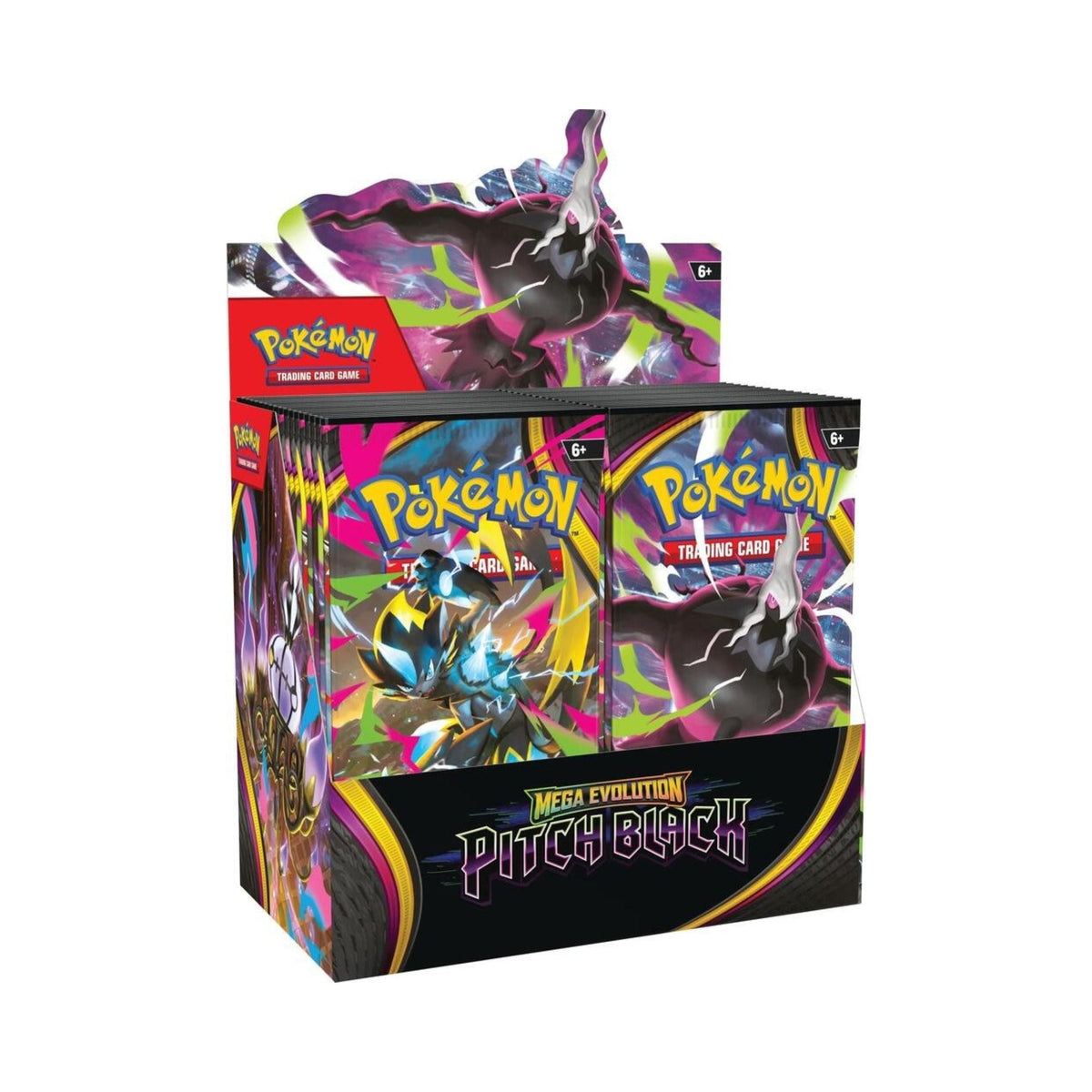 Pokémon TCG Pitch Black Booster Box ME05 – 36 Booster Packs, 10 Cards Each, Mega Darkrai ex, Zeraora ex, Chandelure ex, Collectible Trading Card Game Booster Box