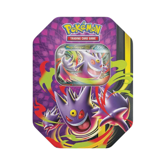 Pokemon TCG Mega Moonlit Tin Trading Cards 4 Booster Packs Collectible Game Set