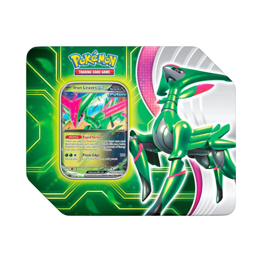 Pokemon TCG Paradox Clash Tin Iron Leaves ex Trading Card Game