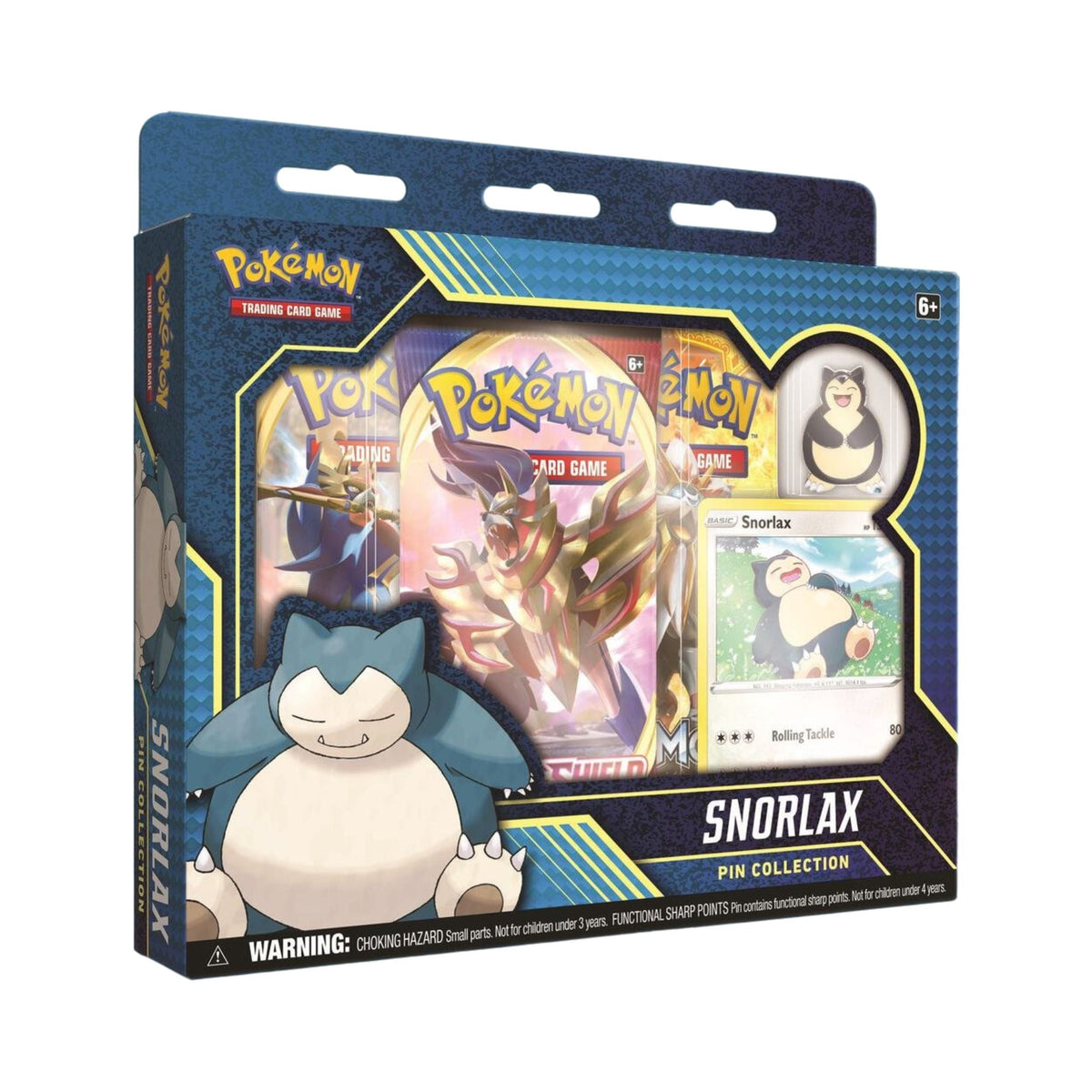 Pokémon TCG Snorlax Pin Collection Box with Promo Card, Collector Pin, and Booster Packs