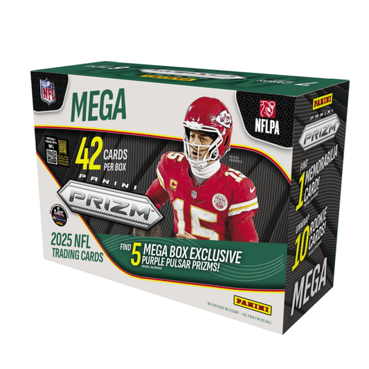 Panini 2025 Prizm Football Mega Box 42 NFL Trading Cards Sports Collection
