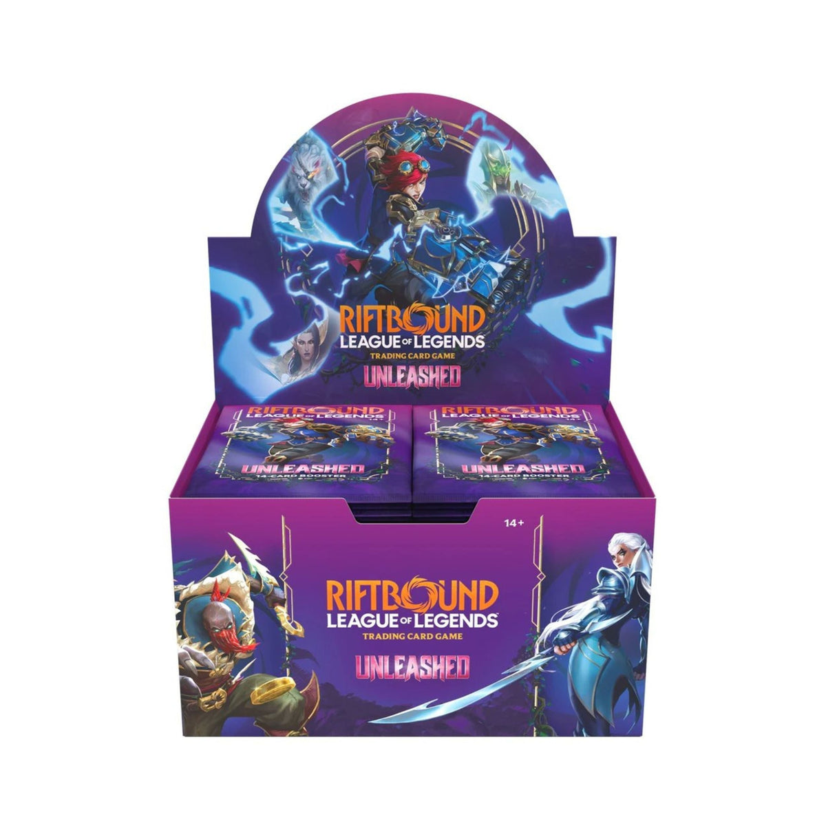 Riftbound: League of Legends TCG Unleashed Booster Box – 24 Packs, 14 Cards Each, 220+ Cards, 30+ Alt-Arts, New Champions & Mechanics for Deck Building and Collectors
