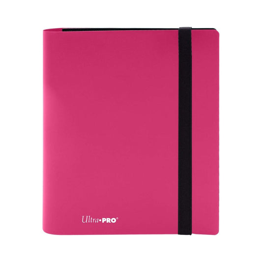 Ultra Pro PRO Binder 4-Pocket – Hot Pink | Premium Card Collection Binder with Side-Loading Pockets & Elastic Closure | Holds 160 Cards in Sleeves | Archival-Safe, Acid-Free Materials