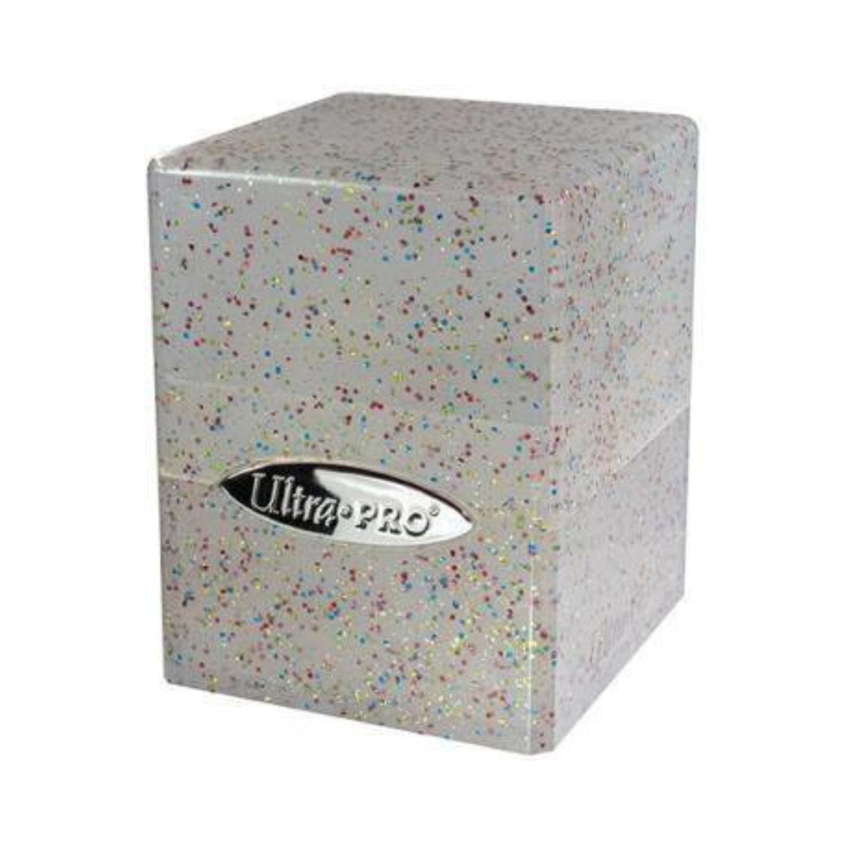 Ultra PRO Satin Cube Deck Box Glitter Clear Card Deck Box Holds 100 Plus Double Sleeved Cards