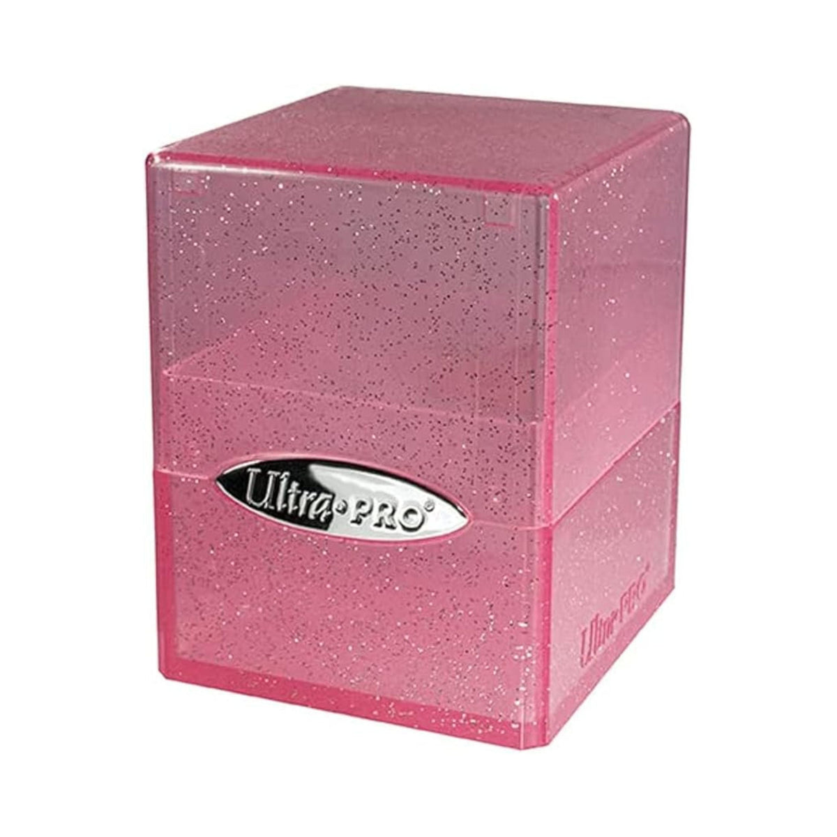 Ultra Pro Satin Cube Deck Box Glitter Pink – 100+ Card Storage for Pokemon TCG and MTG