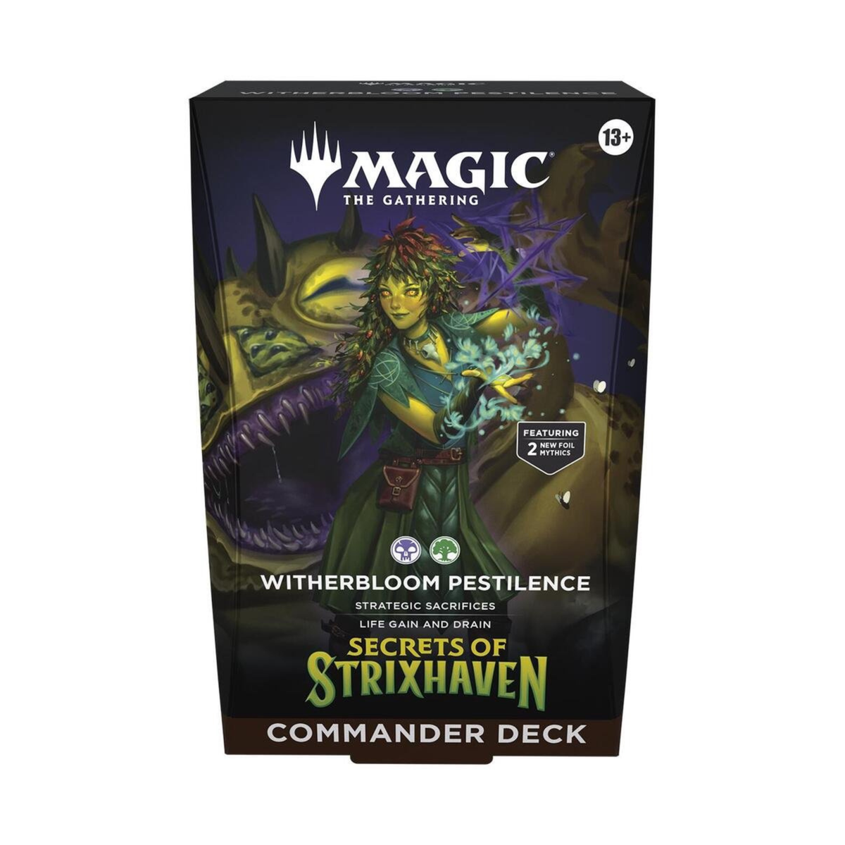 MTG Secrets of Strixhaven Witherbloom Pestilence Commander Deck – 100-Card Ready-to-Play Magic Deck with Foil Legendary Cards & New Multiplayer Strategy