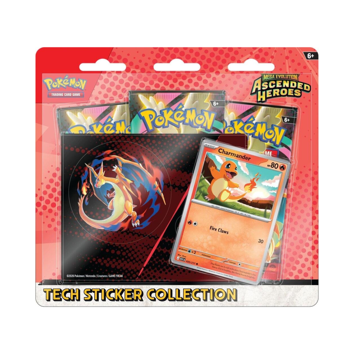 Pokemon TCG Mega Evolution Ascended Heroes Tech Sticker Collection - Charmander