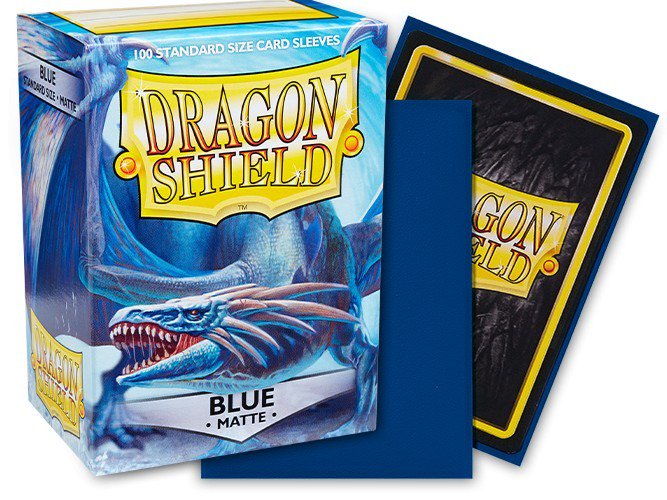Dragon Shield Standard Matte Card Sleeves Blue 100 Count | Textured TCG Card Protector Sleeves for MTG, Pokémon, Disney Lorcana, Flesh and Blood | Durable Standard Size Trading Card Protection