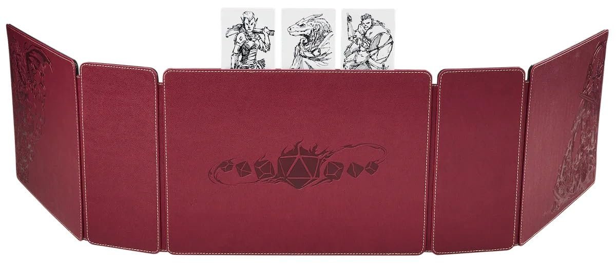 Dragon Shield Role Playing Game Master Companion Blood Red – Compatible with Official DND Spell Cards - 6 Foam Trays with Room for a Total of Over 40 Miniatures of Various Sizes