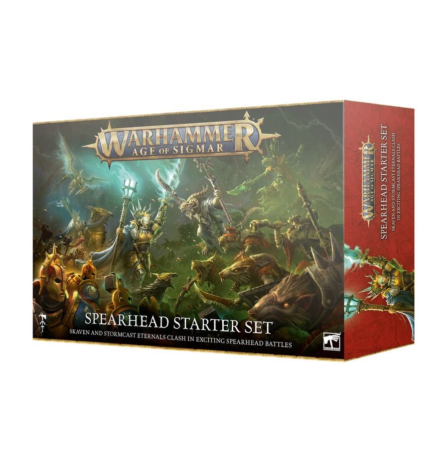 Warhammer Age of Sigmar: Ultimate Starter Set – Spearhead Starter Box with Stormcast Eternals & Skaven, 37 Push-Fit Miniatures, Gaming Mat, Dice & Rulebooks