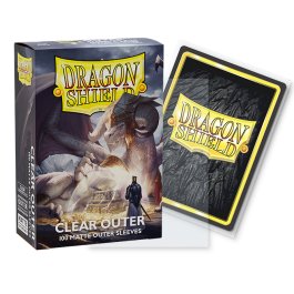 Dragon Shield Matte Clear Outer Sleeves 100ct Standard Size Protective TCG Card Sleeves
