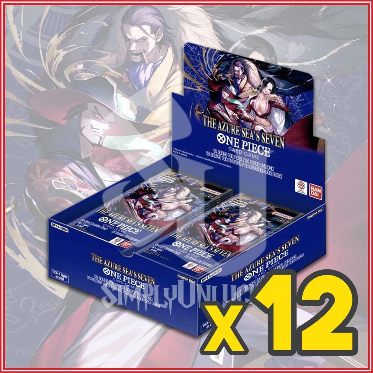 One Piece TCG OP-14 The Azure Seas Seven English Booster Box Case Sealed - 12 Boxes