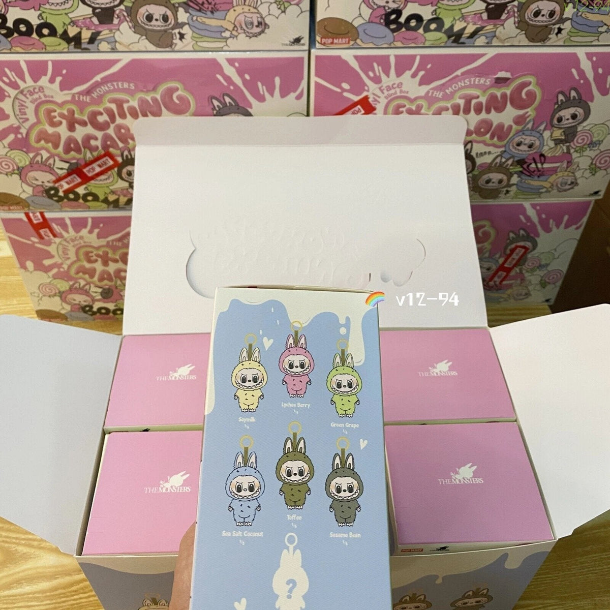 POP MART Labubu The Monsters Exciting Macaron Pendant Plush Keychain – Popmart Labubu Doll from Blind Box Series – Cute Labubu Figure Collectible Gift
