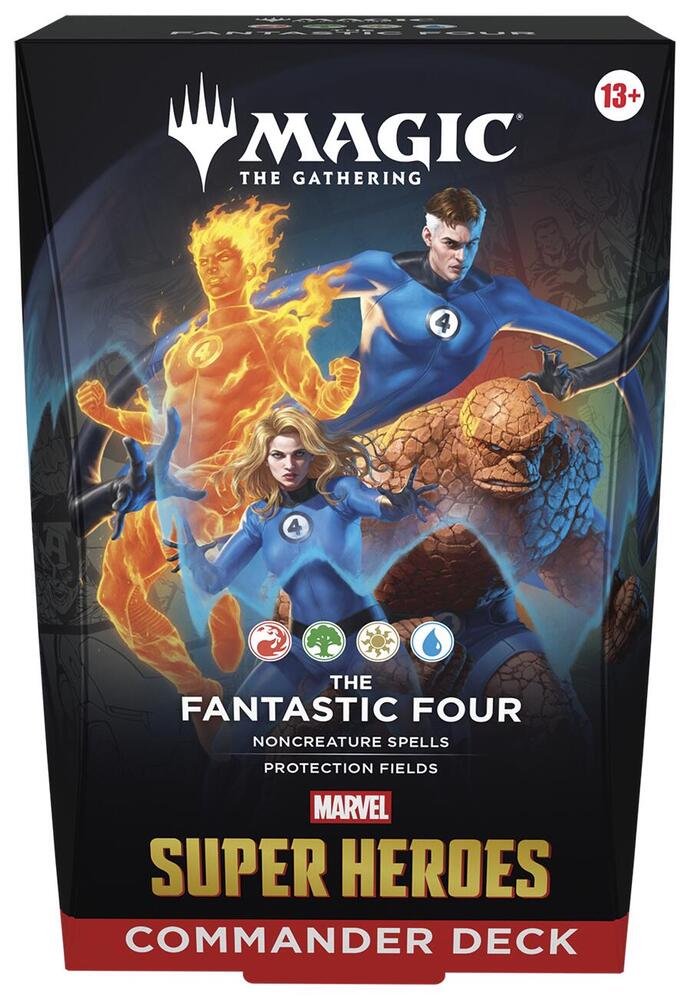 Magic: The Gathering Marvel Super Heroes Commander Deck - The Fantastic Four, Ready-to-Play 100-Card MTG Deck with Tokens, Deck Box, Strategy Insert & Reference Card