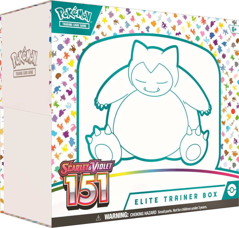 Pokémon TCG: Scarlet & Violet 151 Elite Trainer Box (ETB) – Includes 9 Booster Packs, Foil Snorlax Promo, Card Sleeves, Energy Cards & More – Pokémon Cards Box for Collectors & Card Games