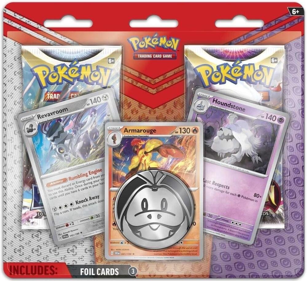 Pokémon TCG 2 Pack Blister – Revavroom, Armarouge & Houndstone Promo Cards