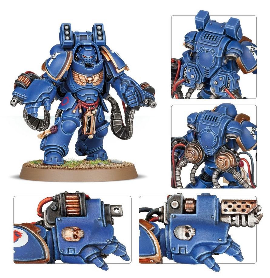 Warhammer 40K Space Marines Primaris Aggressor Squad – Multi-Part Plastic Miniatures Kit with Gravis Armour, Weapon Options & 3 Citadel Bases