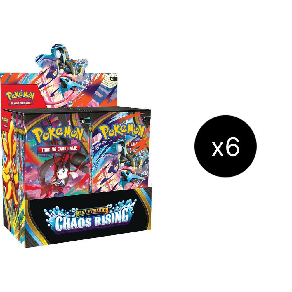 Pokémon TCG Chaos Rising Booster Box Case ME04 – Chaos Rising Expansion Set, Trading Card Game Sealed Case of Booster Boxes, Collectible Pokémon Cards for Players & Collectors