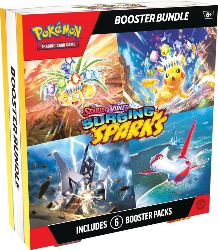 Pokemon Surging Sparks SV08 Booster Bundle TCG 6 packs New Sealed