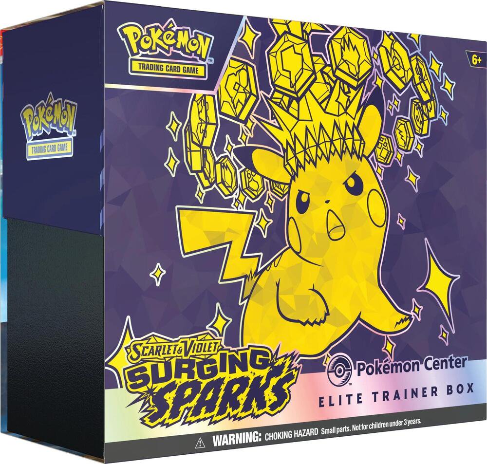 Pokemon TCG SV08 Surging Sparks Pokemon Center Elite Trainer Box Trading Card Game Set