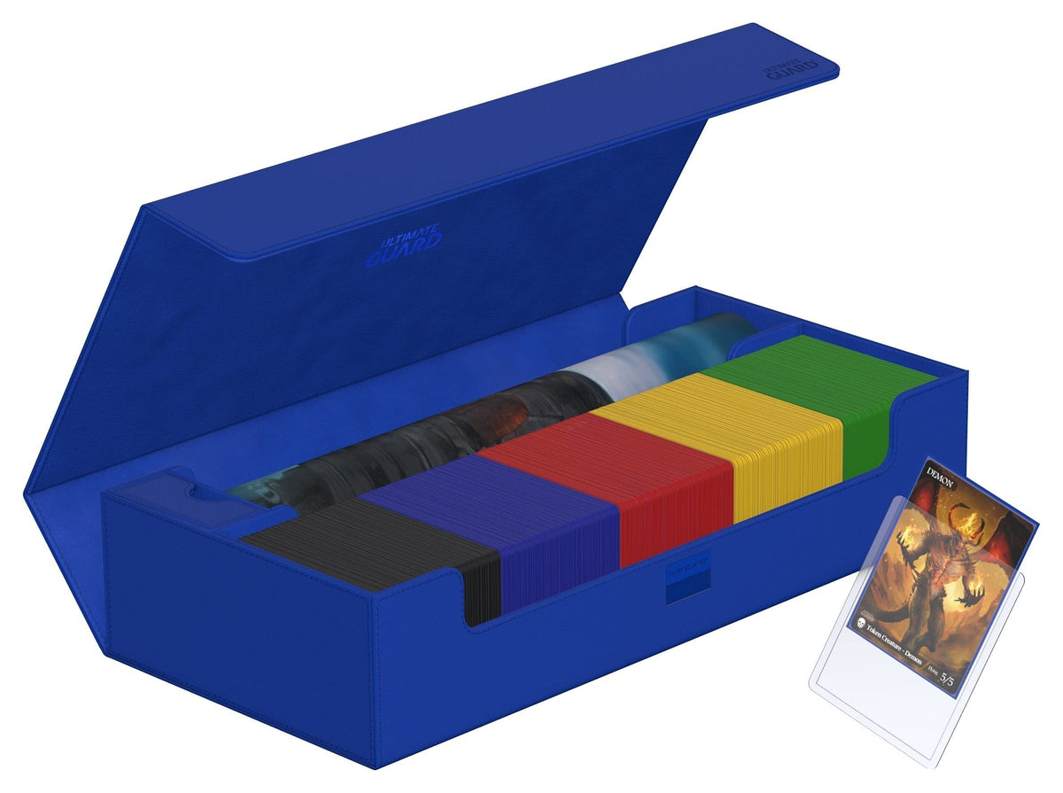 Ultimate Guard Superhive 550+, Deck Case for 550 Double-Sleeved TCG Cards, Blue, Compatible with Boulders, Magnetic Closure & Microfiber Inner Lining