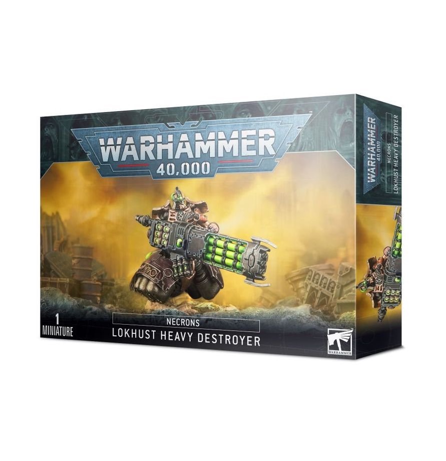 Warhammer 40,000 Necrons Lokhust Heavy Destroyer Push-Fit Miniature Model Kit with Gauss Destructor or Enmitic Exterminator, 60mm Base, Warhammer 40K Necron Army Unit