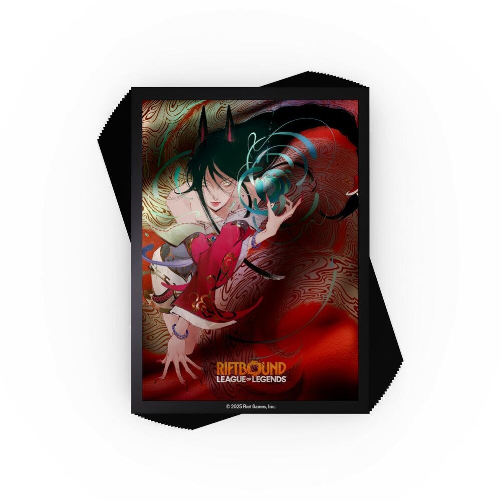 Riftbound League of Legends Ahri Card Sleeves Pack of 100 Gloss Finish Standard Size