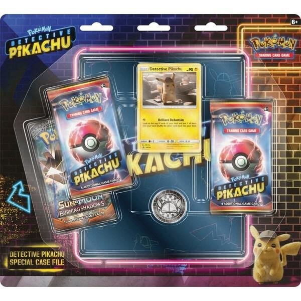 Pokemon TCG Detective Pikachu Special Case File Card Game Set with Booster Packs and Coin