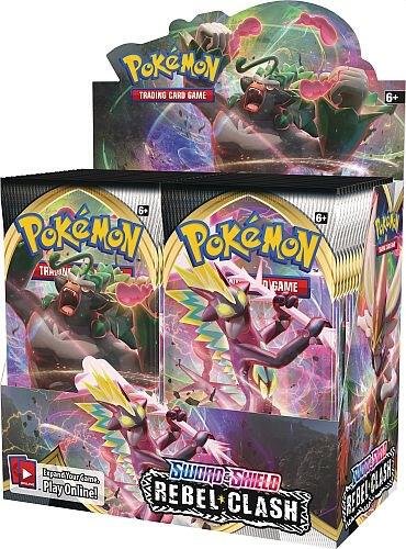 Pokemon TCG Sword and Shield Rebel Clash Booster Box with 36 Sealed Booster Packs