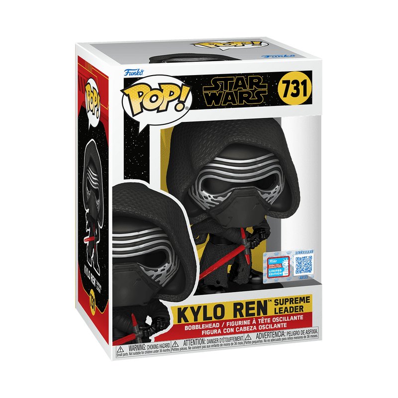 Kylo Ren Supreme Leader with Hood Funko Pop! Star Wars - NYCC 2024 Exclusive - Approx. 4.2" Collectible Limited Edition Vinyl Figure #731 with Display Box Protector Case
