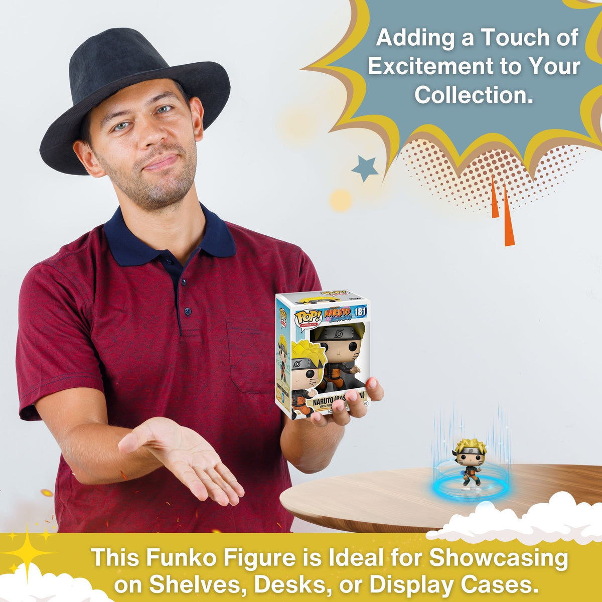 Naruto with Rasengan Funko Pop! Animation: Shonen Jump Naruto Shippuden - Approx. 3 3/4" Collectible Vinyl Figure #181 with Display Box Protector Case