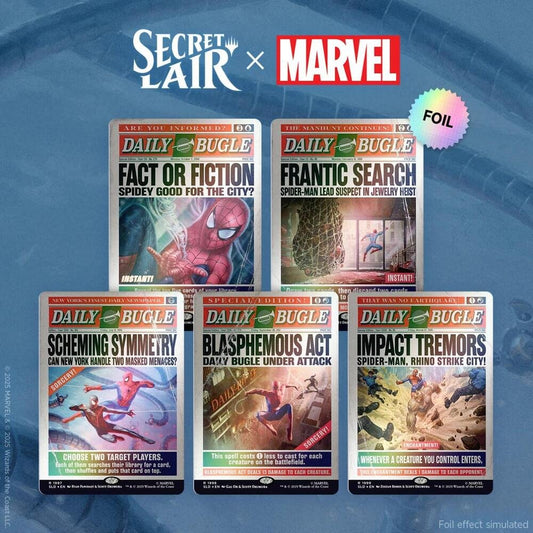 MTG Secret Lair X Marvel SPM Daily Bugle Breaking News Magic The Gathering Cards Spider Man Theme Marvel Cards