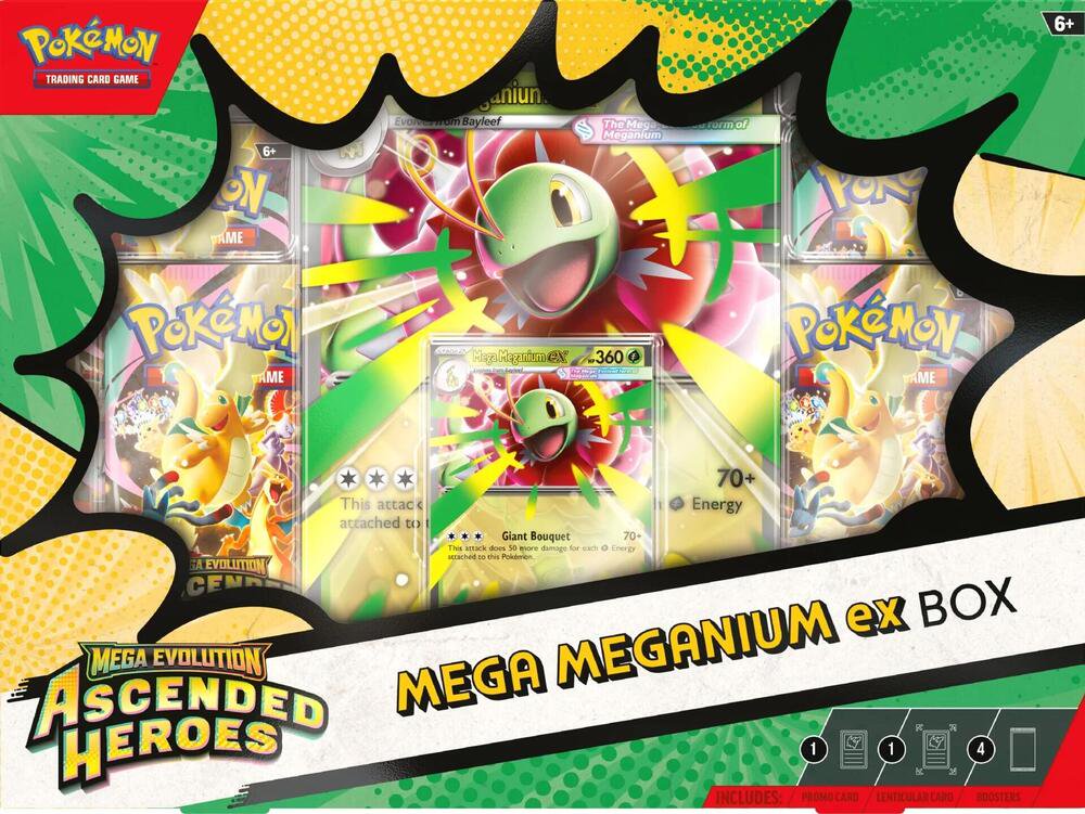 Pokemon TCG Mega Evolution Ascended Heroes Mega Meganium ex Box Trading Card Game Set