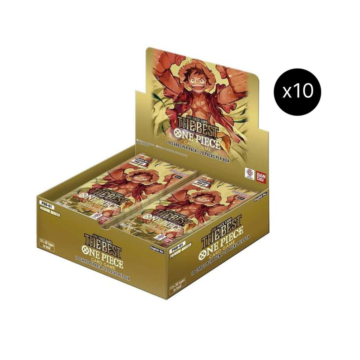 One Piece Card Game PRB-01 English Booster Box Case 10 Sealed Boxes