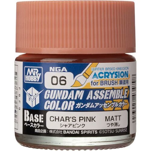 Gundam Assemble Color NGA06 Char's Pink Paint by Mr. Hobby Acrylic for Gundam Model Kits Bandai HG Perfect Grade Model Kit Figures Smooth Finish Durable Vibrant Paint (PRE-ORDER NOVEMBER)